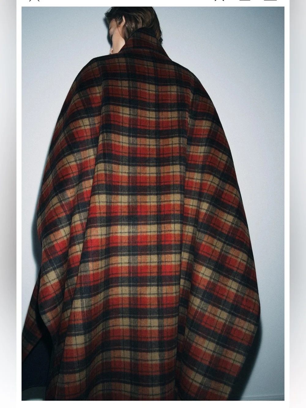 ZARA PLAID WOOL CAPE